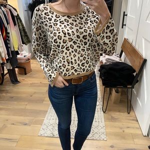 Brodie Cashmere Leopard Sweater 